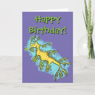 Tarjeta de cumpleaños del personalizado Leafy Sea
