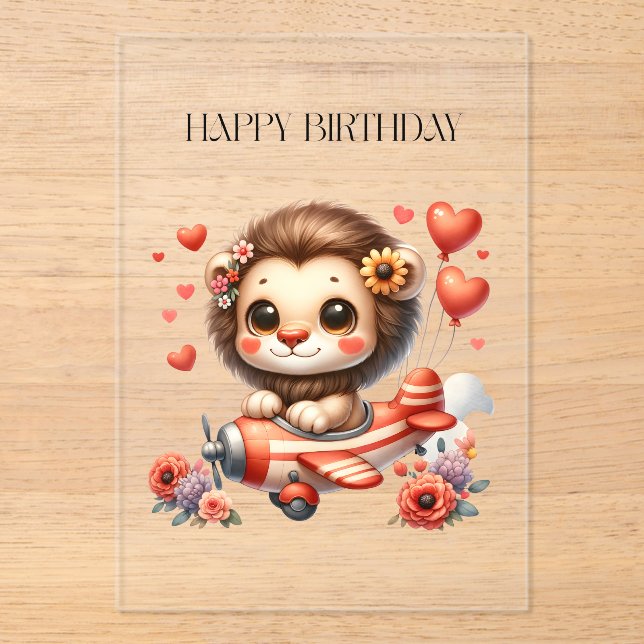 Tarjeta de cumpleaños del piloto león (Anverso)