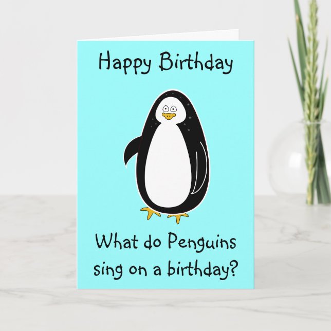 Tarjeta de cumpleaños del pingüino (Anverso)