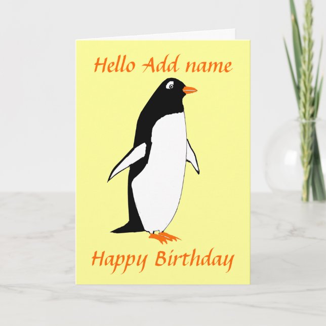 Tarjeta de cumpleaños del pingüino (Anverso)