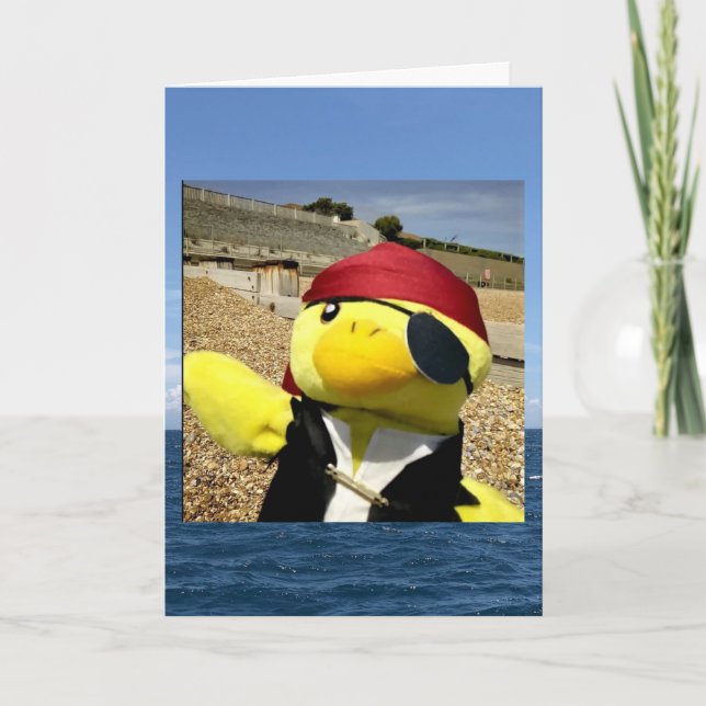 Tarjeta de cumpleaños del pirata Danny Duck (Anverso)