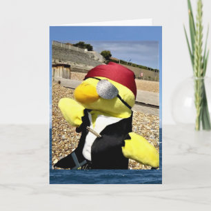 Tarjeta de cumpleaños del pirata Danny Duck
