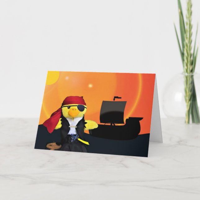 Tarjeta de cumpleaños del pirata Danny Duck (Anverso)