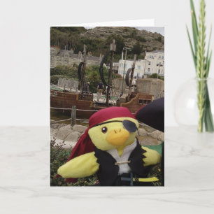 Tarjeta de cumpleaños del pirata Danny Duck