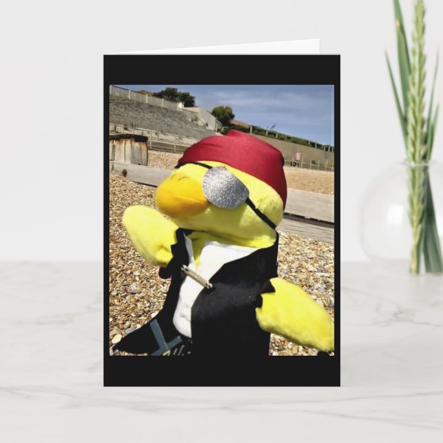 Tarjeta de cumpleaños del pirata Danny Duck (Anverso)
