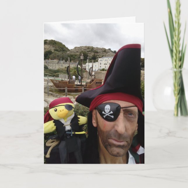 Tarjeta de cumpleaños del pirata Danny Duck (Anverso)
