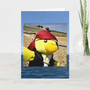 Tarjeta de cumpleaños del pirata Danny Duck