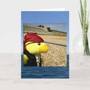 Tarjeta de cumpleaños del pirata Danny Duck
