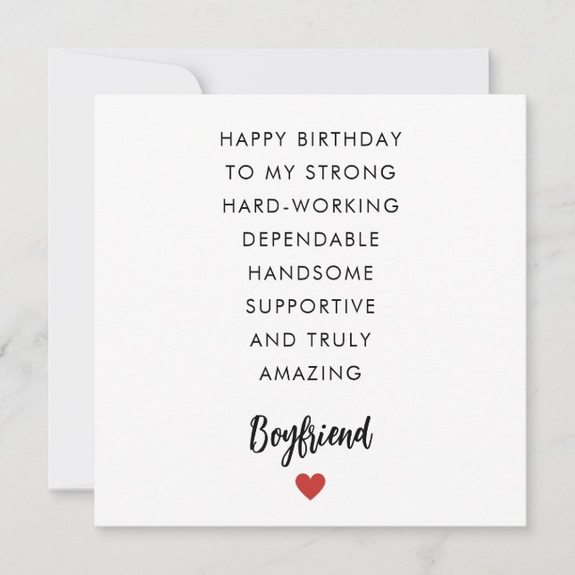 Tarjeta de cumpleaños del poema de Boyfriend (Anverso)