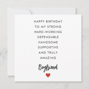 Tarjeta de cumpleaños del poema de Boyfriend