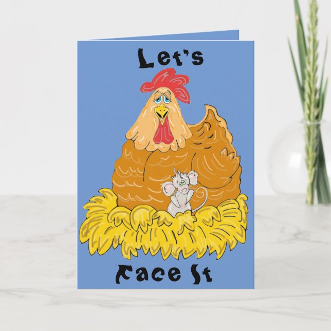 Tarjeta de cumpleaños del pollo y del ratón del (Anverso)