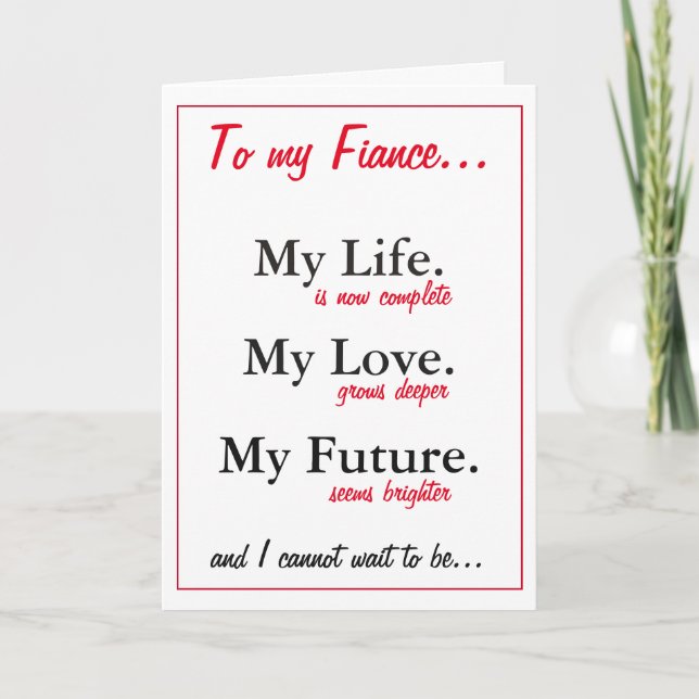 Tarjeta de cumpleaños del prometido. amor. tarjeta (Anverso)