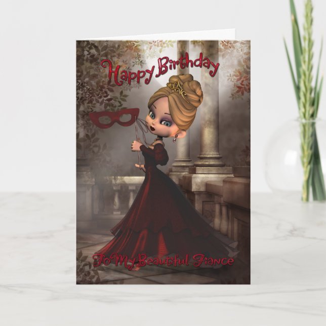 Tarjeta de cumpleaños del prometido con el Masque (Anverso)