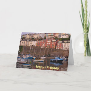 Tarjeta de cumpleaños del puerto de Brixham