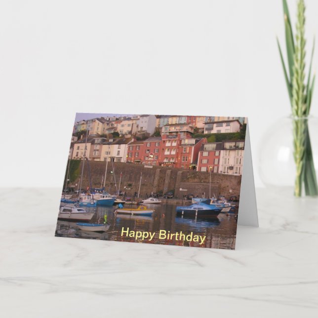 Tarjeta de cumpleaños del puerto de Brixham (Anverso)