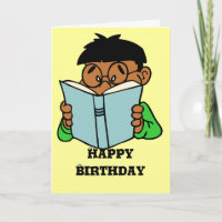 Tarjeta de cumpleaños del ratón de biblioteca