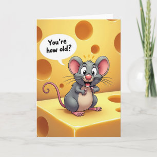 Tarjeta de cumpleaños del ratón sorprendido