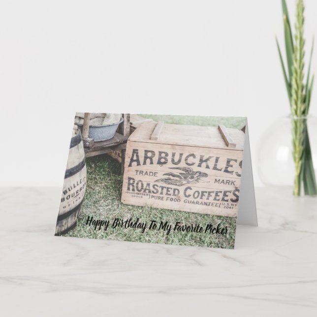 Tarjeta de cumpleaños del recolector de antigüedad (Anverso)