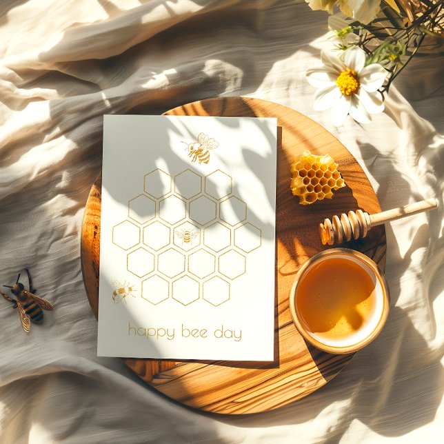 Tarjeta de cumpleaños del Relieve metalizado Honey (Subido por el creador)