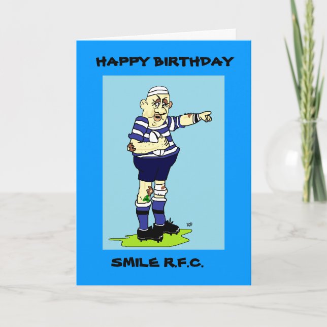 TARJETA DE CUMPLEAÑOS DEL REPRODUCTOR DE RUGBY (Anverso)