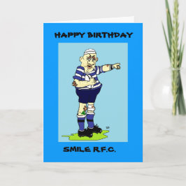 TARJETA DE CUMPLEAÑOS DEL REPRODUCTOR DE RUGBY