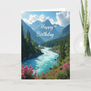 Tarjeta de cumpleaños del río alegre