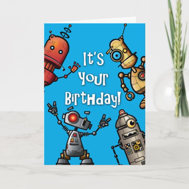 Tarjeta de cumpleaños del robot (Anverso)