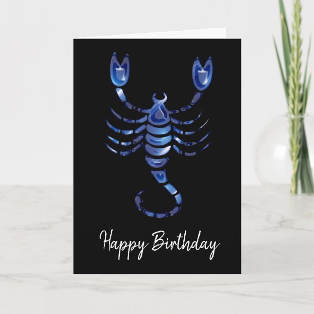 Tarjeta de cumpleaños del Rótulo Blue Scorpio (Anverso)