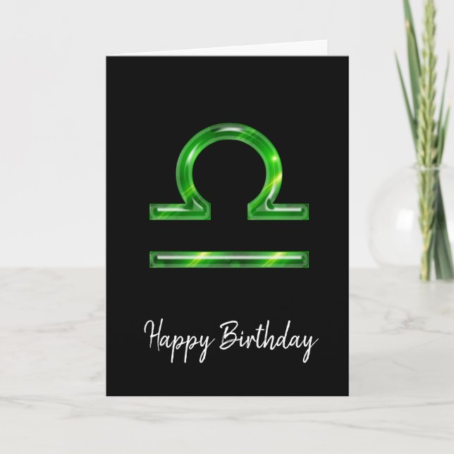 Tarjeta de cumpleaños del Rótulo Green Libra (Anverso)