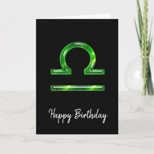 Tarjeta de cumpleaños del Rótulo Green Libra