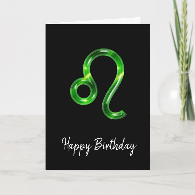 Tarjeta de cumpleaños del Rótulo León Verde (Anverso)
