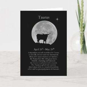 Tarjeta de cumpleaños del Rótulo Taurus Zodiac