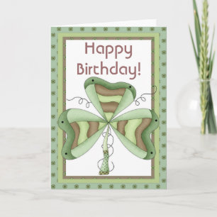 Tarjeta de cumpleaños del Shamrock irlandés 2 Happ