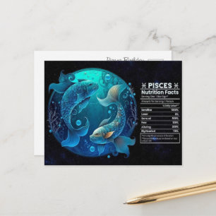 Tarjeta de cumpleaños del signo Piscis del Zodíaco
