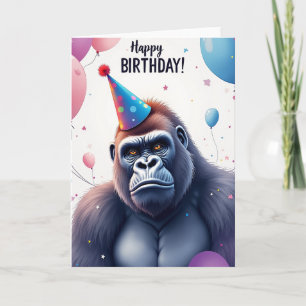 Tarjeta de cumpleaños del simio de lunares
