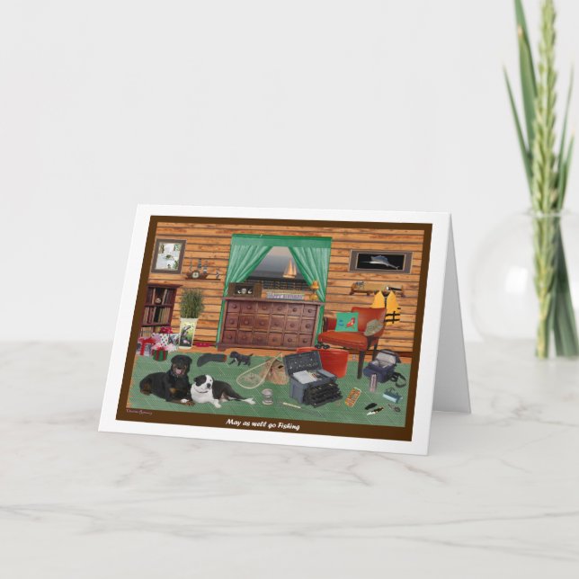 Tarjeta de cumpleaños del sitio de la pesca (Anverso)