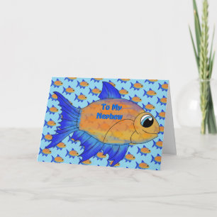 Tarjeta de cumpleaños del sobrino - pescado fresco