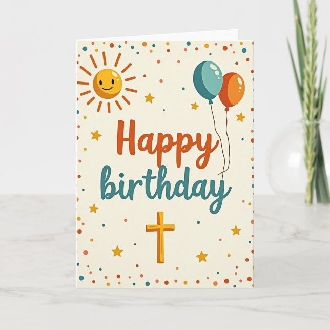 Tarjeta de cumpleaños del sol alegre (Anverso)