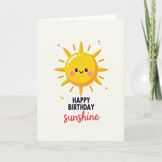 Tarjeta de cumpleaños del sol alegre (Anverso)