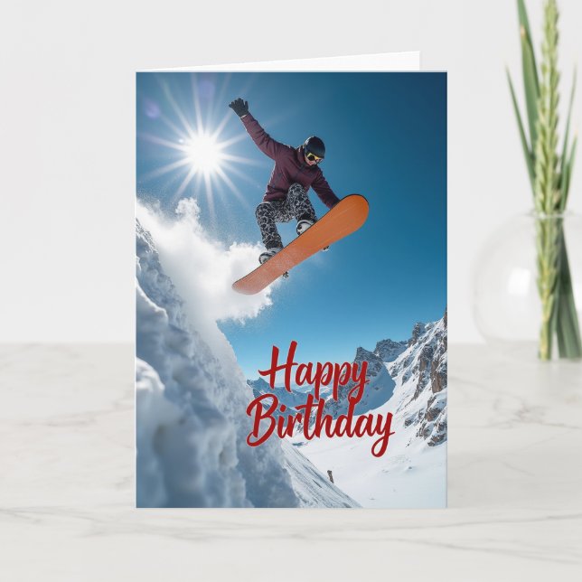 Tarjeta de cumpleaños del sol de invierno con luna (Anverso)