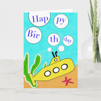 Tarjeta de cumpleaños del submarino amarillo