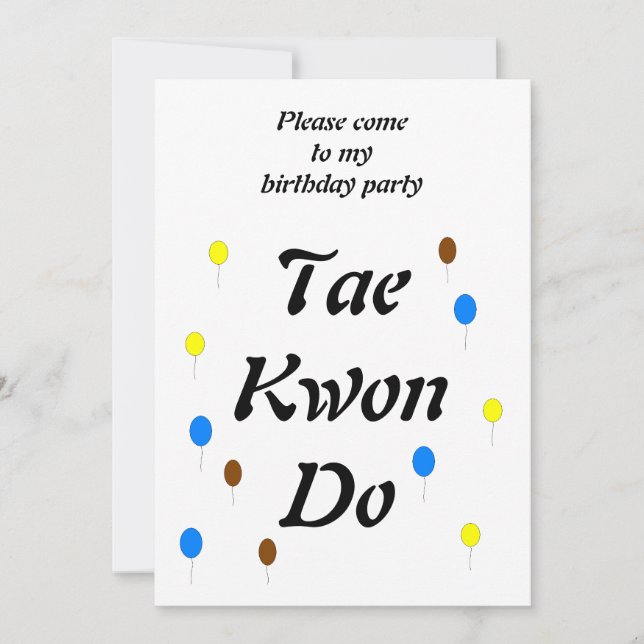 Tarjeta de cumpleaños del Taekwondo (Anverso)