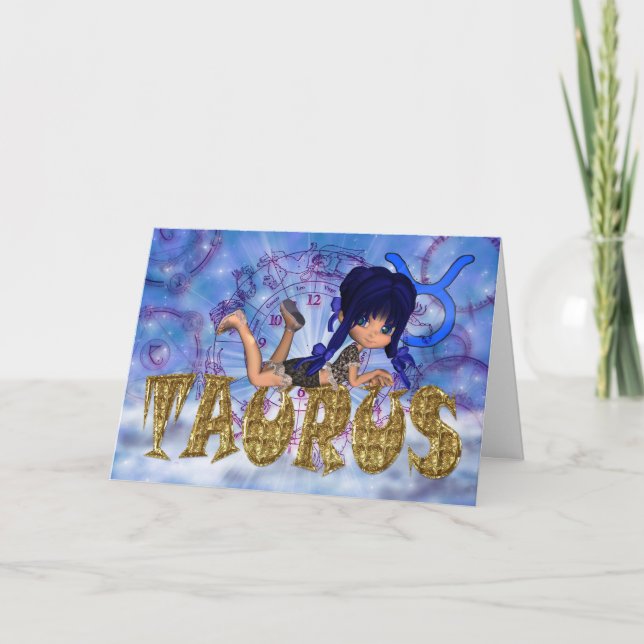 Tarjeta de cumpleaños del tauro linda (Anverso)