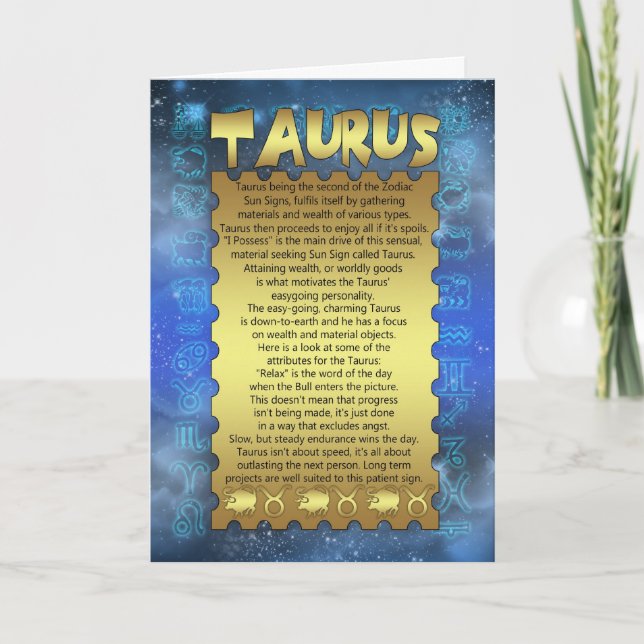 Tarjeta de cumpleaños del tauro - tarjeta de (Anverso)