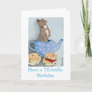 Tarjeta de cumpleaños del té de tarde