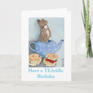 Tarjeta de cumpleaños del té de tarde