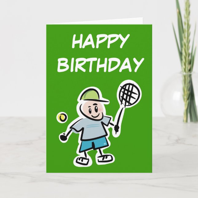 Tarjeta de cumpleaños del tenis (Anverso)