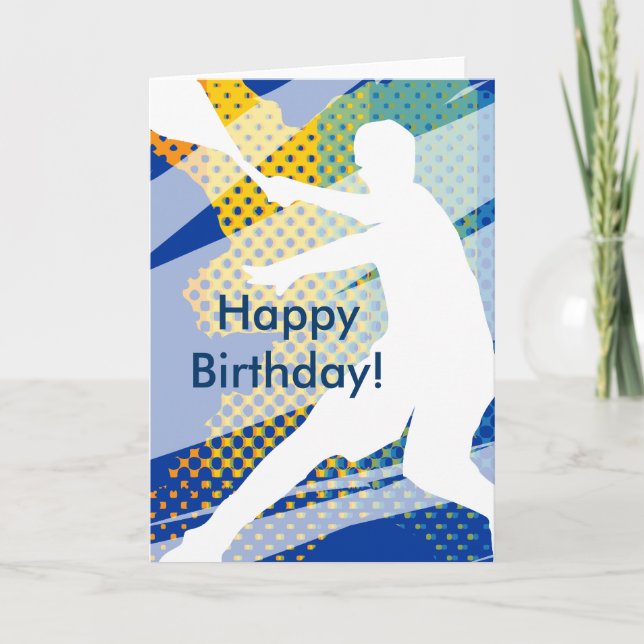 Tarjeta de cumpleaños del tenis para los hombres y (Anverso)