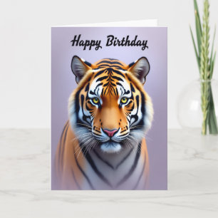 Tarjeta de cumpleaños del tigre regio