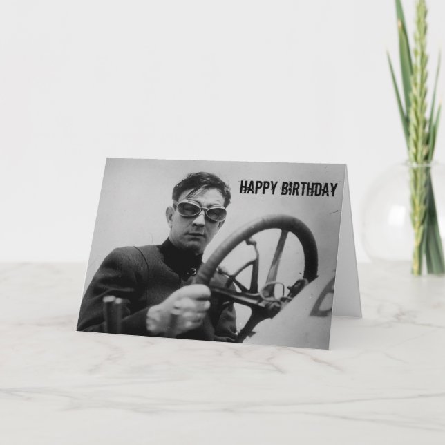 Tarjeta de cumpleaños del tipo de Carreras automát (Anverso)